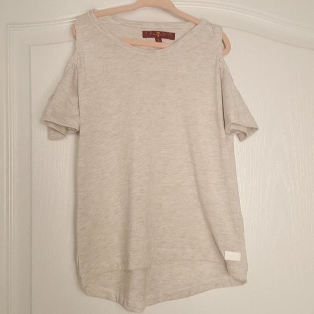 7 for all mankind cold shoulder shirt white